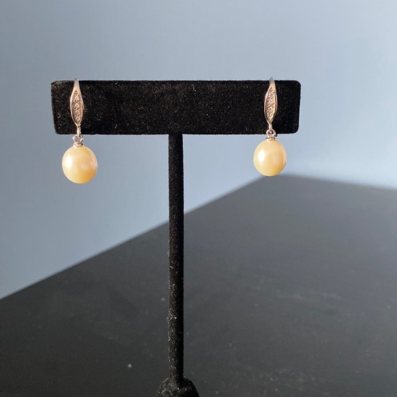 Pearl and .925 silver dangle earrings - Picture 1 of 3